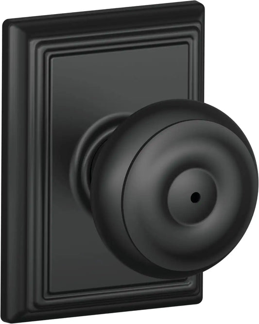 Schlage Georgian Bed/Bath Privacy Door Knob with Lock, Matte Black