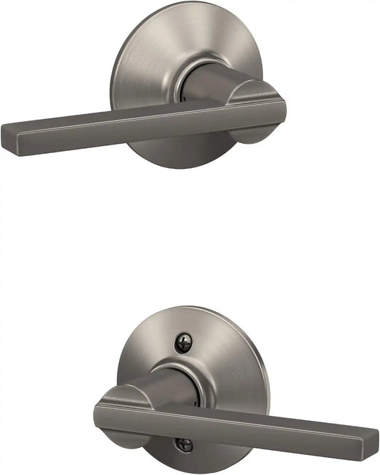 SCHLAGE Latitude Hall/Closet Passage Door Handle, Reversible, Satin Nickel