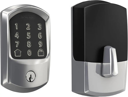 Schlage Encode Smart WiFi Deadbolt Lock with Greenwich Trim, Bright Chrome