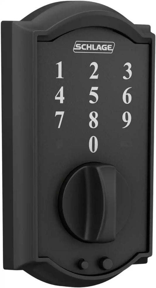 Schlage Touch Electronic Deadbolt Lock with Camelot Trim, Matte Black