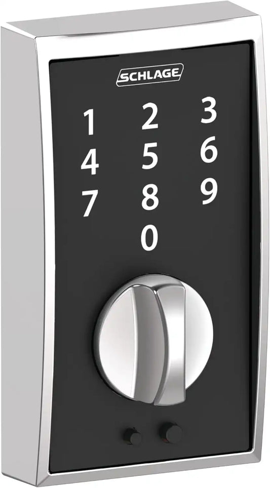 Schlage Touch Electronic Deadbolt Lock with Century Trim, Bright Chrome