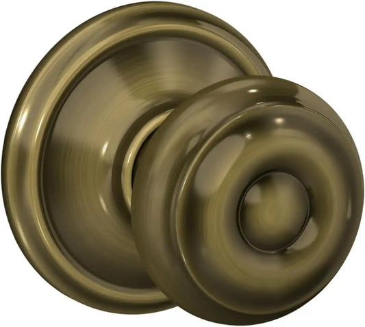 Schlage Georgian Hall/Closet Passage Door Knob, Antique Brass