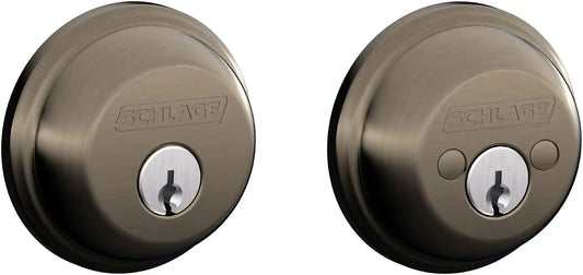 SCHLAGE B62N620 Deadbolt, Keyed 2 Sides, Antique Pewter