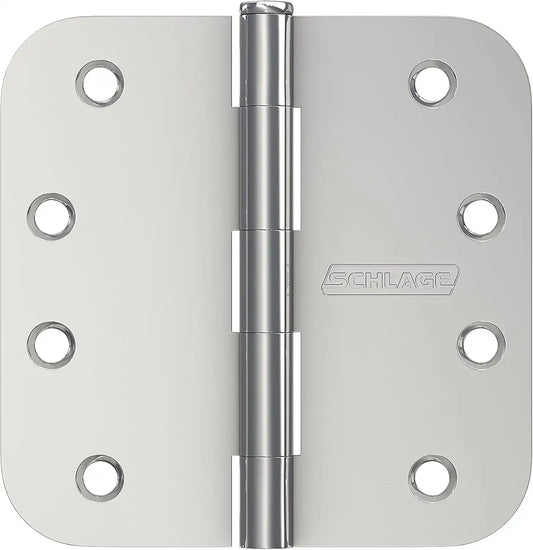 Schlage 4" Door Hinge with 5/8" Radius Round Corner in Bright Chrome (3-Pack)