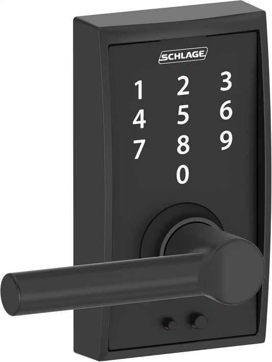 SCHLAGE Touch Century Lock with Broadway Lever (Matte Black) FE695 CEN 622 BRW