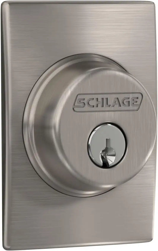 Schlage Century Single Cylinder Front Door Deadbolt, Satin Nickel