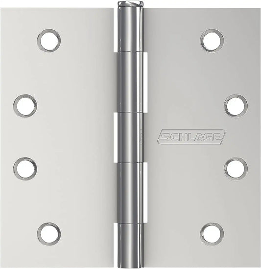 Schlage 4" Door Hinge with Square Corner in Bright Chrome (3-Pack)
