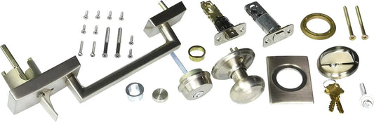 Schlage Lock Company F60CEN619GEO Century Active Door Handle Set with Georgian Interior, Satin Nickel