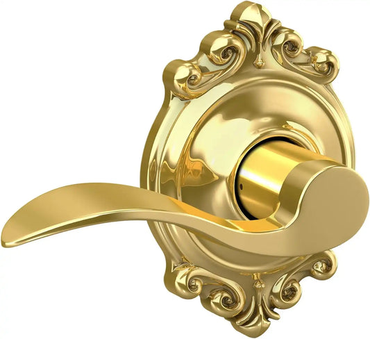 Schlage Accent Hall/Closet Passage Door Handle, Reversible, Bright Brass