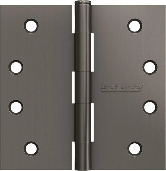 Schlage 4" Door Hinge with Square Corner Door Hinge in Black Stainless (3-Pack)