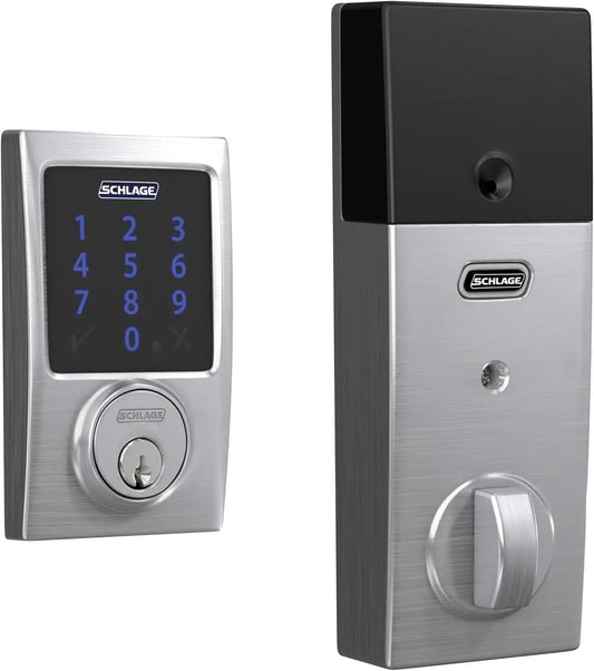 Schlage Connect Smart Deadbolt Lock with Century Trim, Satin Chrome