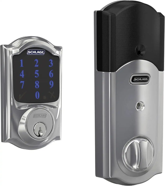 Schlage Connect Smart Deadbolt Lock with Camelot Trim, Bright Brass