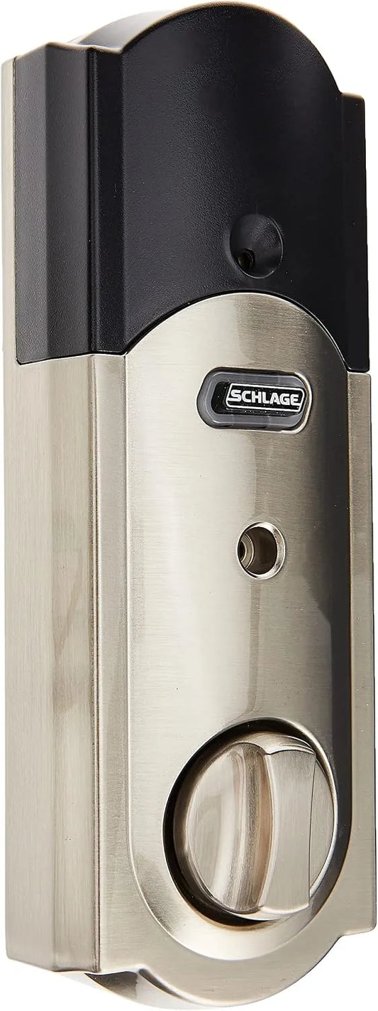 SCHLAGE BE479AA V CAM 619 Satin Nickel Sense Smart Deadbolt with Camelot Trim